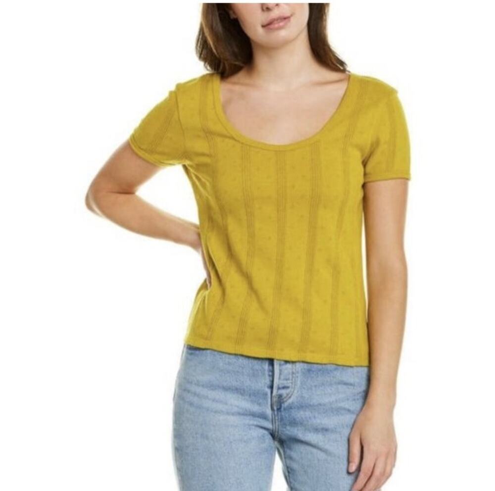 New madewell pointelle round neck tee size S